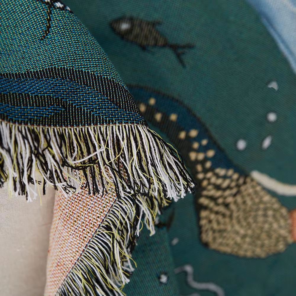 Mylb Mermaid Pattern Knitted Sofa Throw Blanket Universal Sofa Cover Decorative For Travel Plane Blanket Living Room decorate — image 3