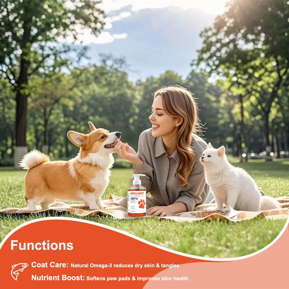 Aceite de Salmón de Grado Humano (500ml, 300ml, 200ml 100ml) para Perros y Gatos Suplemento con Ácidos Grasos Omega-3 para Salud Óptima y Nutrición — imagen 4