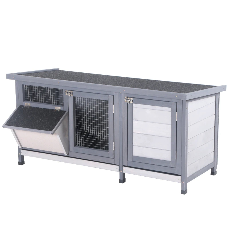 Wooden Rabbit Hutch Bunny Hutch Cage Guinea Pig With Waterproof Roof, No Leak Tray And Feeding Trough, For Rabbits, Chickens, Ducks — imagen 8