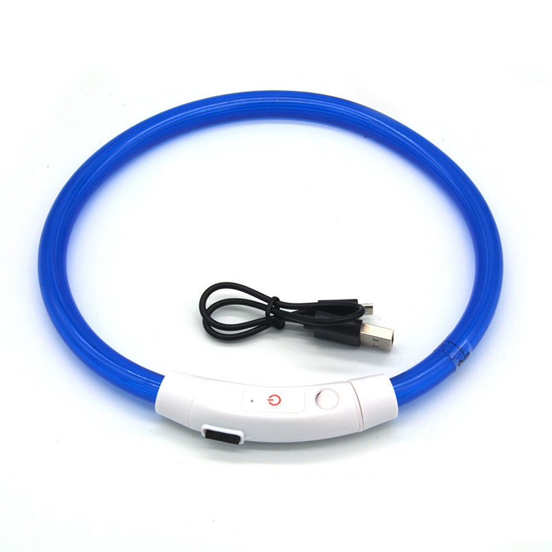 LED Fiber Optic Dog Collar - Multi-Color PVC, USB Rechargeable, Night Safety (S/M/L Sizes) — image 2