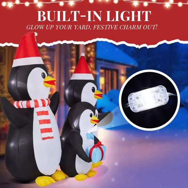 Lighted Christmas Inflatable Decoration, Inflatable Penguin Family, Funny Blow Up Yard Decorations With Built-in LED Lights For Holiday Party Front Yard Lawn Garden Decor — image 7