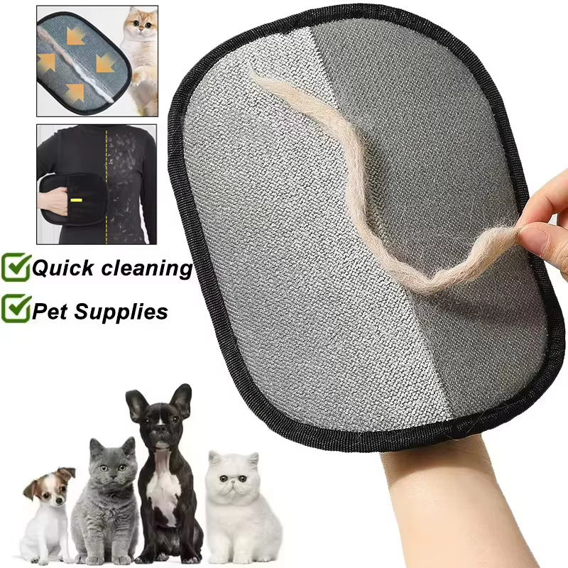 Pet Grooming Glove Pet Hair Remover Brush Efficient Dog Cat Hair Removal Glove Reusable Pet Hair Cleaner Pet Supplies — image 1