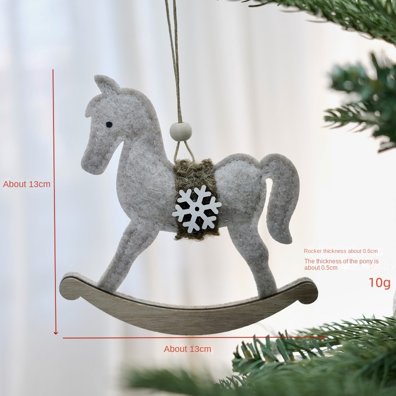 Decoraciones de Ciervo y Caballo de Felt Nórdico para Navidad - Adornos para Árbol, Hotel o Ventana — imagen 9