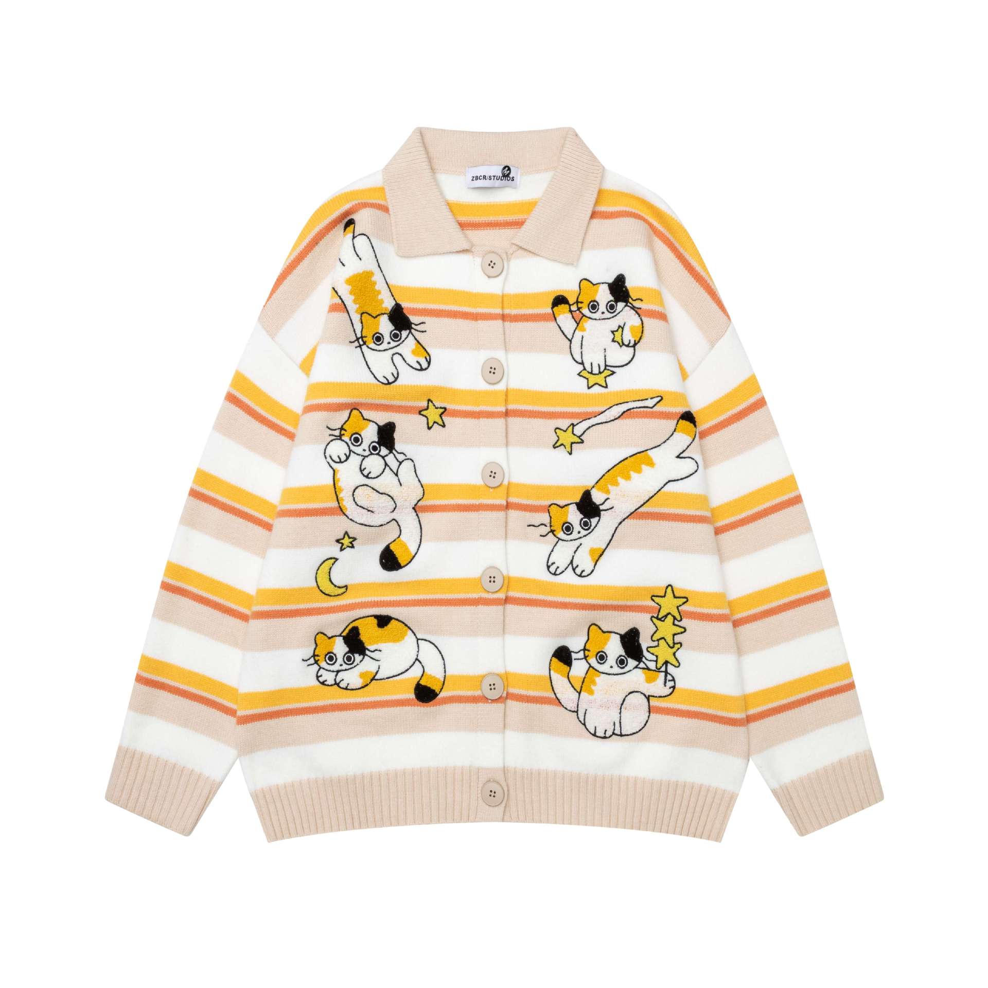 Striped cat embroidered jacket — image 6
