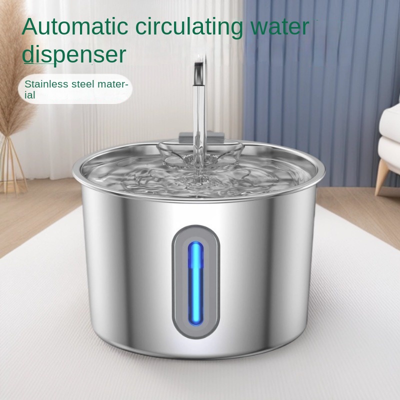 Pet Water Dispenser Stainless Steel Automatic Circulating Cat Dog Water Fountain with Filtration and Anti-Leakage Design — image 4