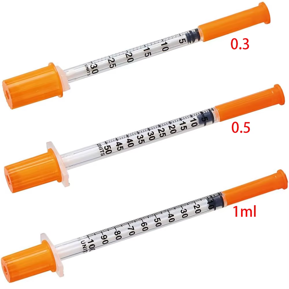 30/15/5 Piezas de Jeringas Veterinarias Desechables de Plástico de 0.5Ml/1Ml con Aguja, Aptas para Mascotas y Animales de Granja, Jeringa Manual con Aguja para Perros, Gatos y Cerdos — imagen 2
