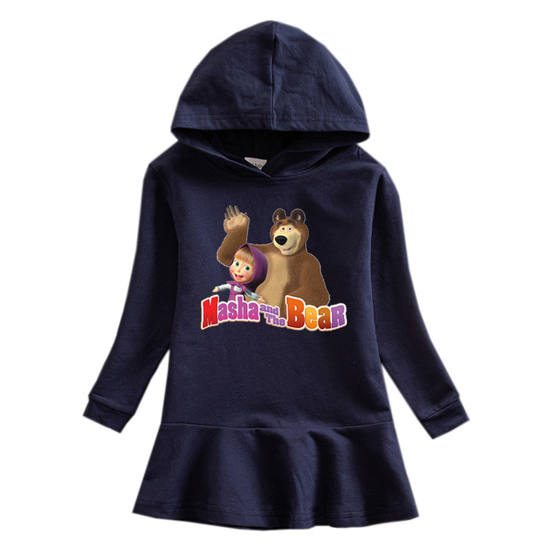 Girls hooded sweatshirt dress Martha and bear — image 13