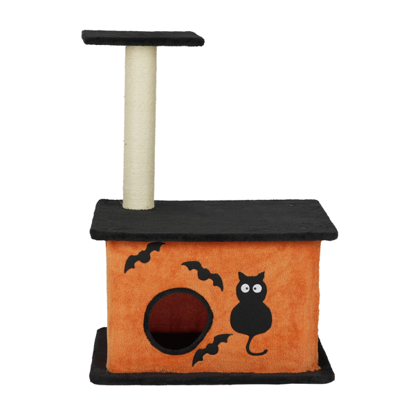 Árbol de Gatos para Halloween, Torre de Gatos con Condo Espacioso y Poste de Rastrillado en Sisal, Negro y Naranja — imagen 1
