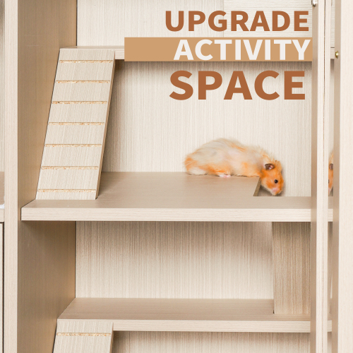 Caja para Conejos de 4 Niveles, Caja para Hamsters de Madera con Almacenes — imagen 3