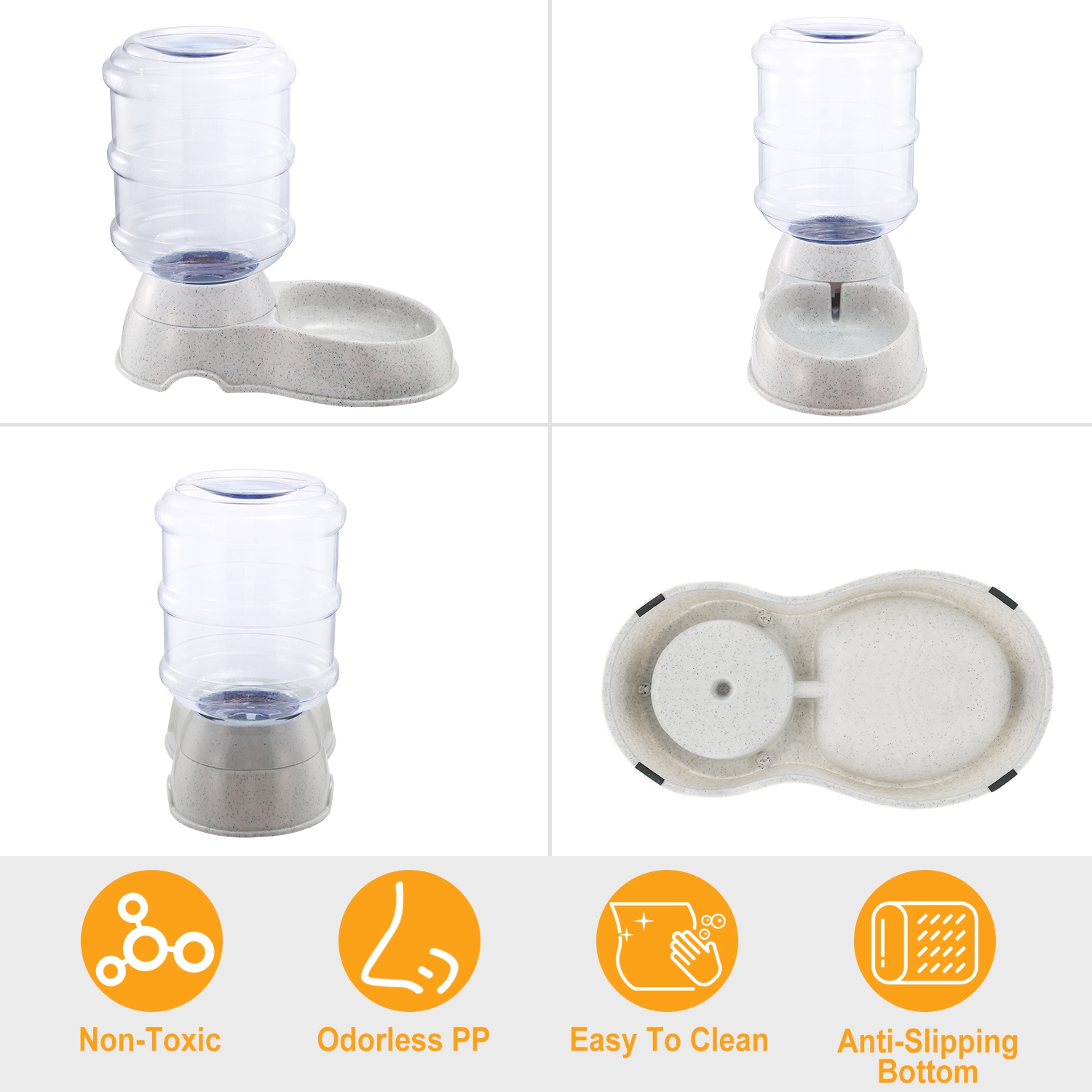 Dispensador de Agua para Mascotas de 3.5L / 1 Galón, Autoservicio por Gravedad, Bebedero Automático para Gatos y Perros — imagen 8