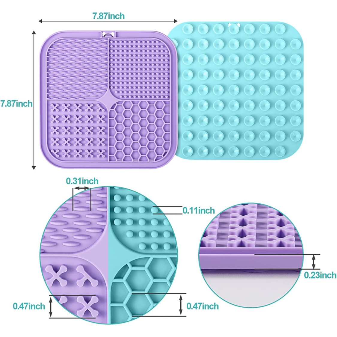 Láminas de Lamer para Perros y Gatos 2 Piezas, Plato Lento con Cúpulas de Succión para Aliviar Ansiedad y Reducir Aburrimiento — imagen 6