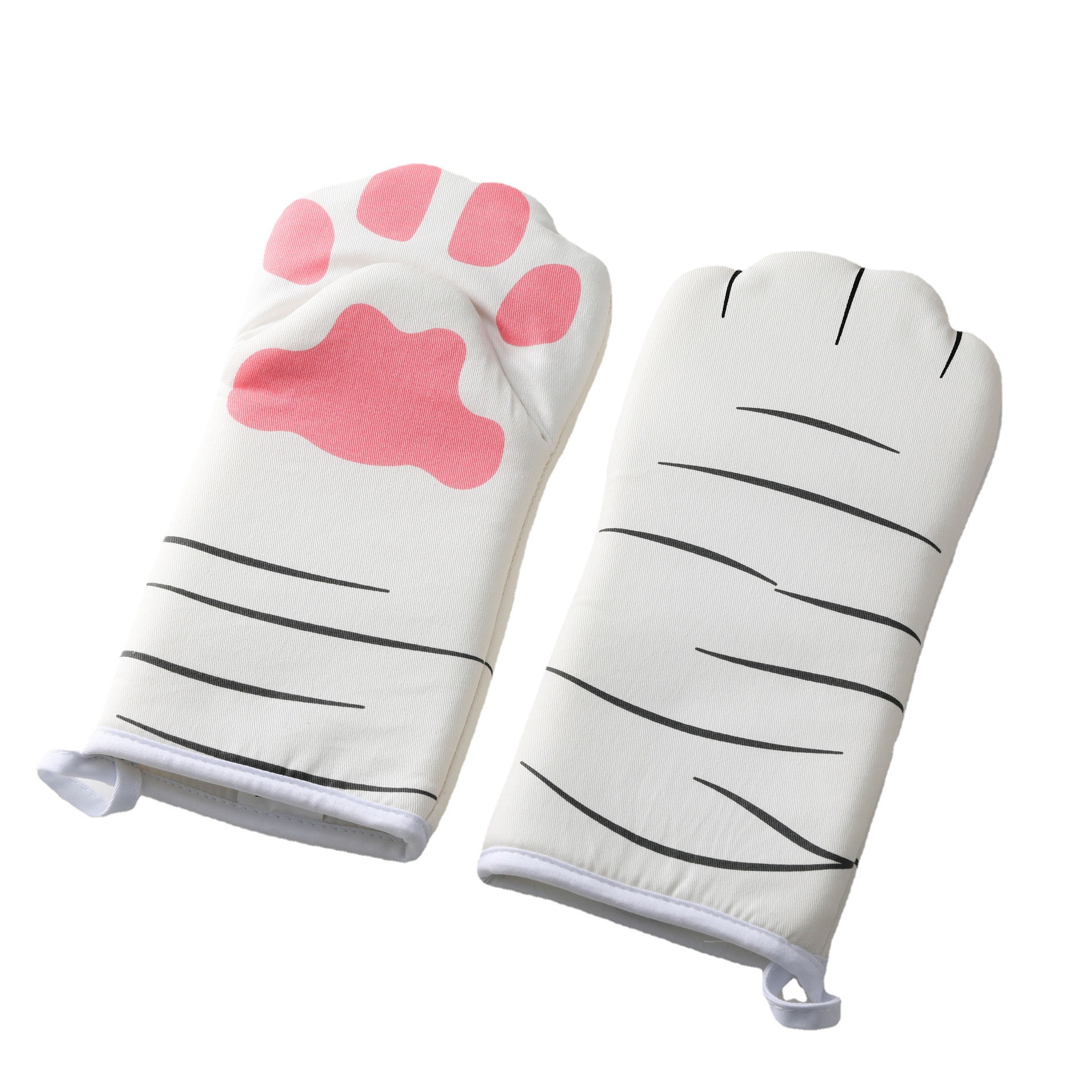 Pure Cotton Cute Cat Oven Gloves Cat Claw Insulation Gloves Baking Insulation Microwave Oven Heat Resistant Gloves — image 5