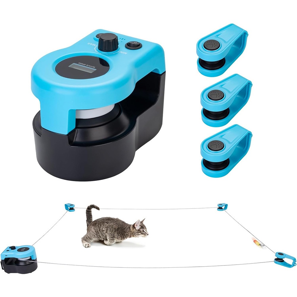Interactive Remote Control Cat Toy with Feather, Electric Cat Wand for Indoor Play and Exercise Cat Running Machine for Weight Loss — image 6