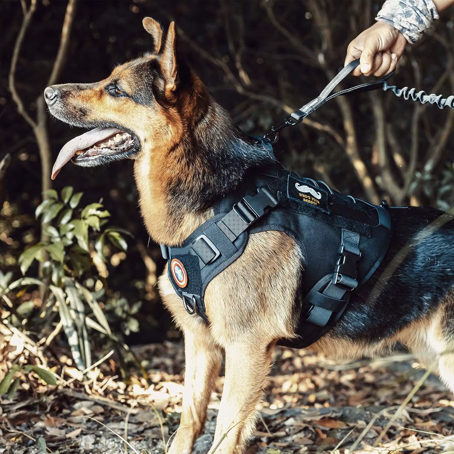 Arnés de Perro, Arnés Táctico con Manija, Vestido para Servicios Caninos con Paneles de Velcro y Anillo, Arnés Ajustable para Cachorros — imagen 6