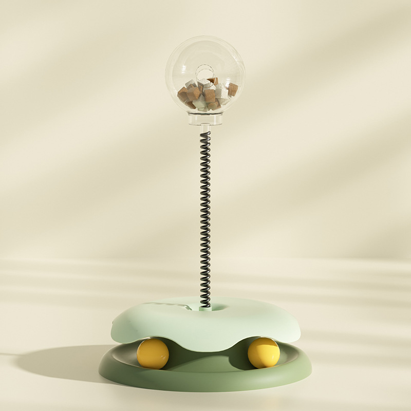 Alimento para Gatos con Fuga 2 en 1 Juguetes Giratorio y Pelota de Resorte, Entretenimiento Divertido para Kitten y Formación de Gatos — imagen 4