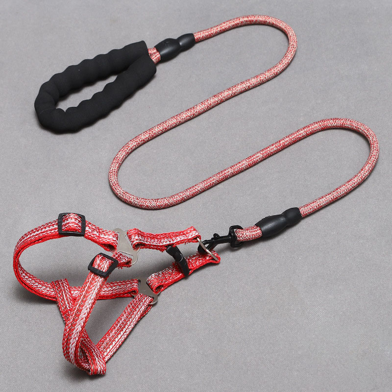 Adjustable Explosion-Proof Chest Strap Dog Leash Plain Linen Round Rope Pet Leash — image 6