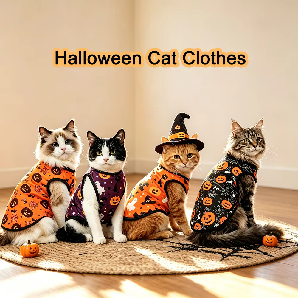 Pet Cat Clothes for Small Medium Cats Dogs Funny Party Dressed Up Cosplay Costumes Cute Kitten Clothing Maine Coon Ragdoll Cat — image 1