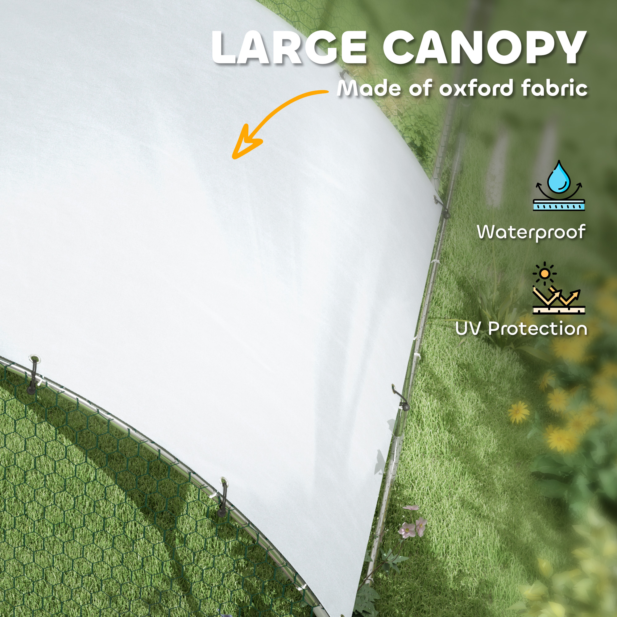 Large Metal Chicken Coop with Waterproof and Anti-UV Cover for Yard, Outdoor, Duck, Rabbit, 9.2 x 31.2 x 6.5 — imagen 2