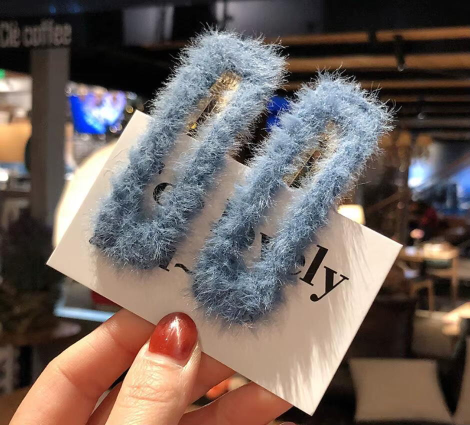Par de Broches Geométricos Cuadrados Estilo Coreano Minimalista de Pelo Sintético Tipo Conejo, Broche Para Cabello Femenino, Accesorios Para el Cabello — imagen 24