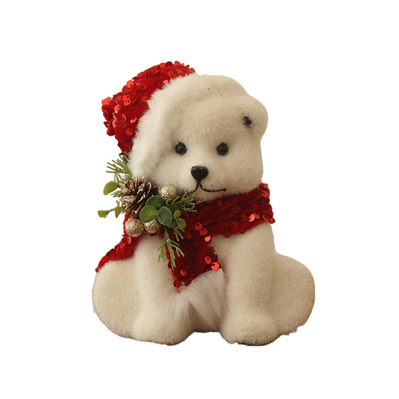 Christmas Decoration Figurines Snowman Santa Reindeer Squirrel Polar Bear Christmas Tree Ornaments Scene Decoration — image 5