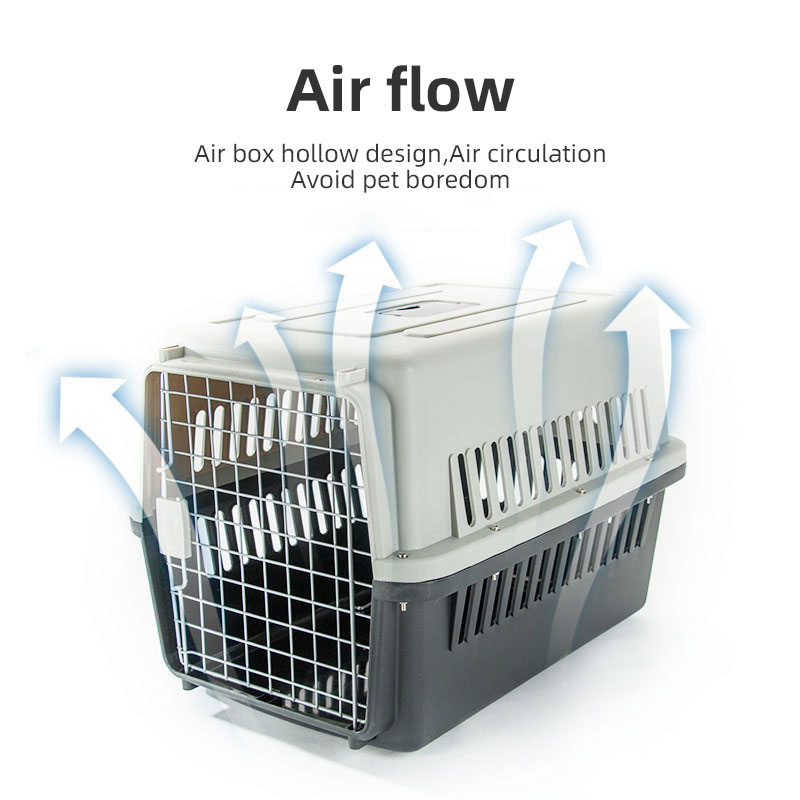 Pet Aviation Box Dog Large Car Dog Cage Checked Small, Medium and Large Dog and Cat Cage Portable Out — image 4