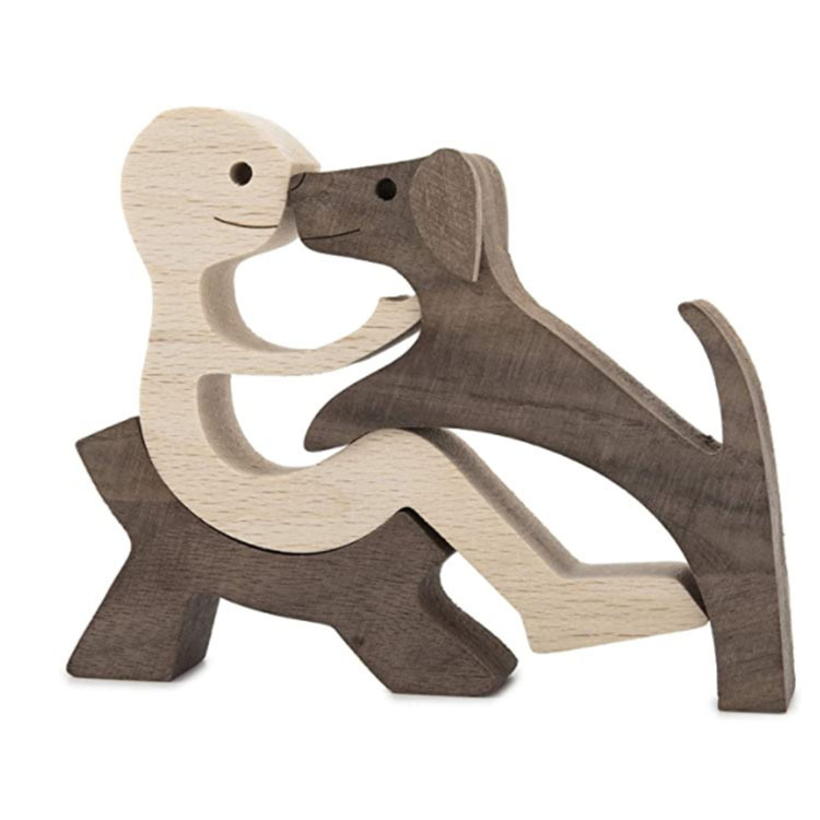 Escultura de Madera para Decoración de Hogar con Perro y Dueño - Regalo de Navidad para Amantes de los Animales — imagen 31