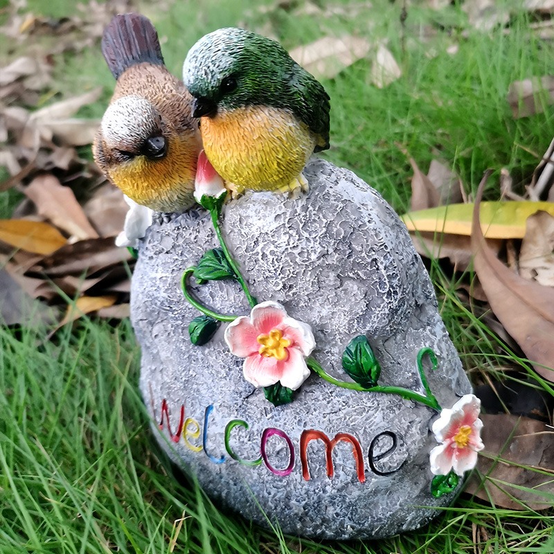 Ornamentos de jardín para hogar, pájaros de arcilla doble — imagen 5