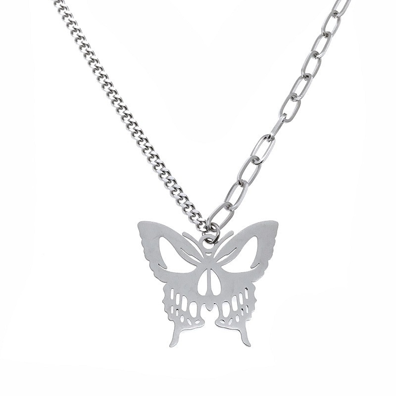 Fashion gothic style neck necklace butterfly suspension pendant men and women couple women necklace jewelry accessories — image 6