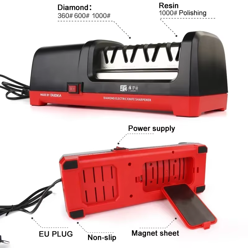 TAIDEA Electric Diamond Knife Sharpener New Upgrade Sharpening System Have Polishing Grit 360/600/1000# Professional Sharpeners — image 4