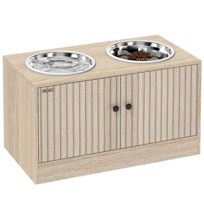 Elevated Dog Bowl, Large Feeding Dog Bowl Stand With 2 Stainless Steel Bowls, Storage Drawer, And Slow Feeder Mat — image 9