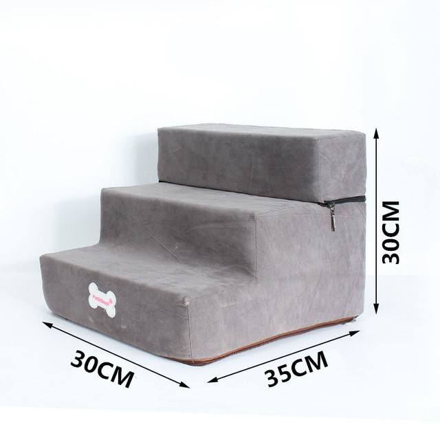 Pet Supplies 3 Tiers Steps Flannel Detachable Removable Wash Pet Small Dog/Cat Stairs — image 7