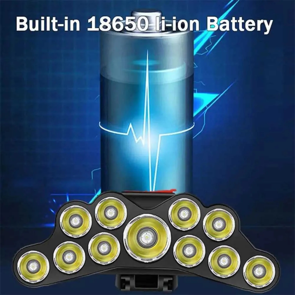 11 LED USB Recargable linterna con batería interna 18650 Luz intensa para camping, aventuras y pesca — imagen 7