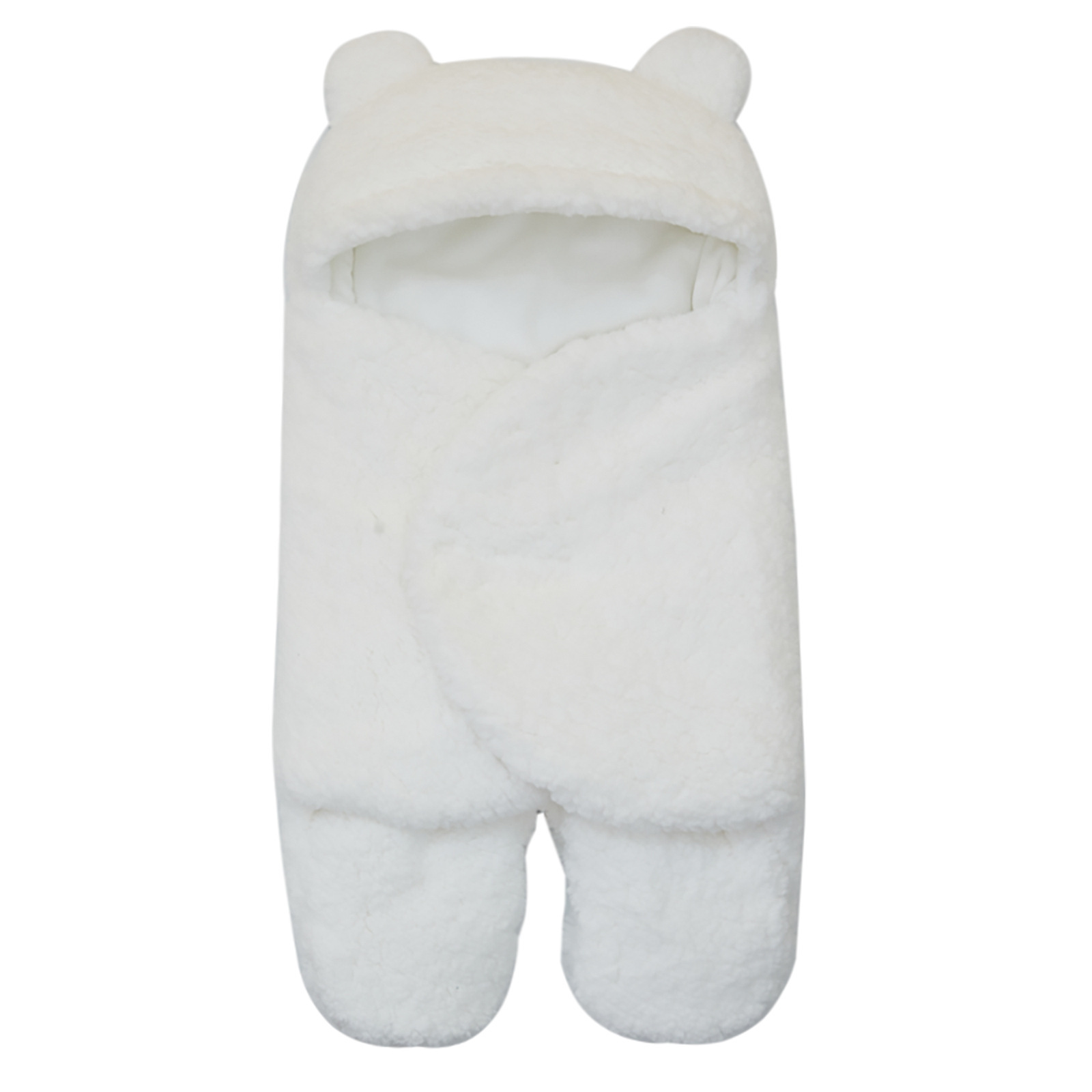 Infant Lamb Velvet Cotton-Filled Swaddle Blanket Newborn Anti-Startle Warm Sleep Bag Swaddle Wrap Blanket — image 1
