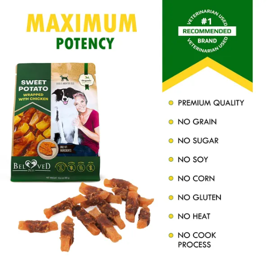 Tiras de Pato Naturalas con Papas Dulces y Pollo para Perros - Snacks Saludables Orgánicos sin Grano, Sin Corn, Humanos y Libres de Llenadores — imagen 1
