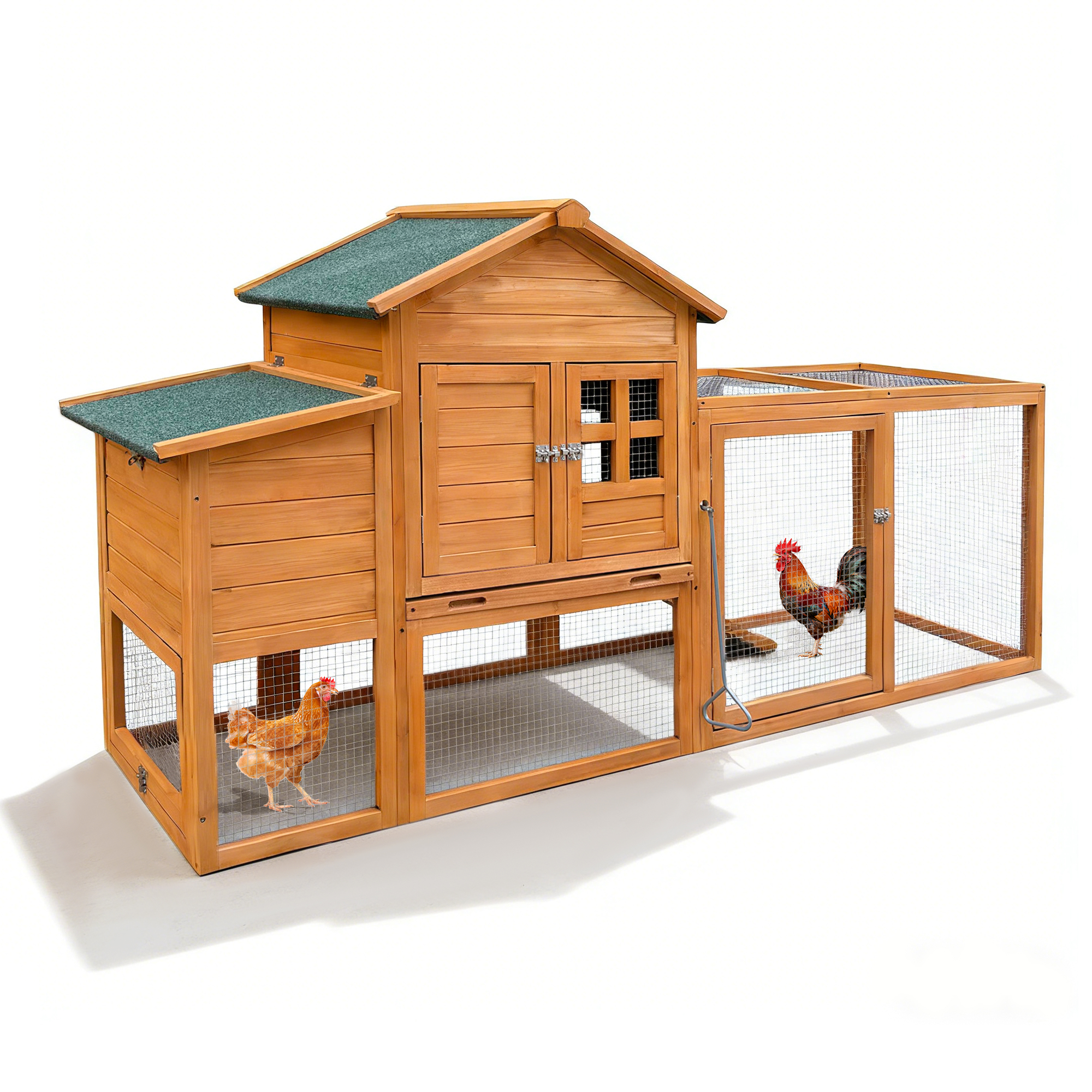 Gallinero de 80" con Nido y Bandeja Extraíble, Casa para Gallinas para 2-6 Aves, Jaulas para Animales Pequeños de Exterior Resistentes a la Intemperie — imagen 1