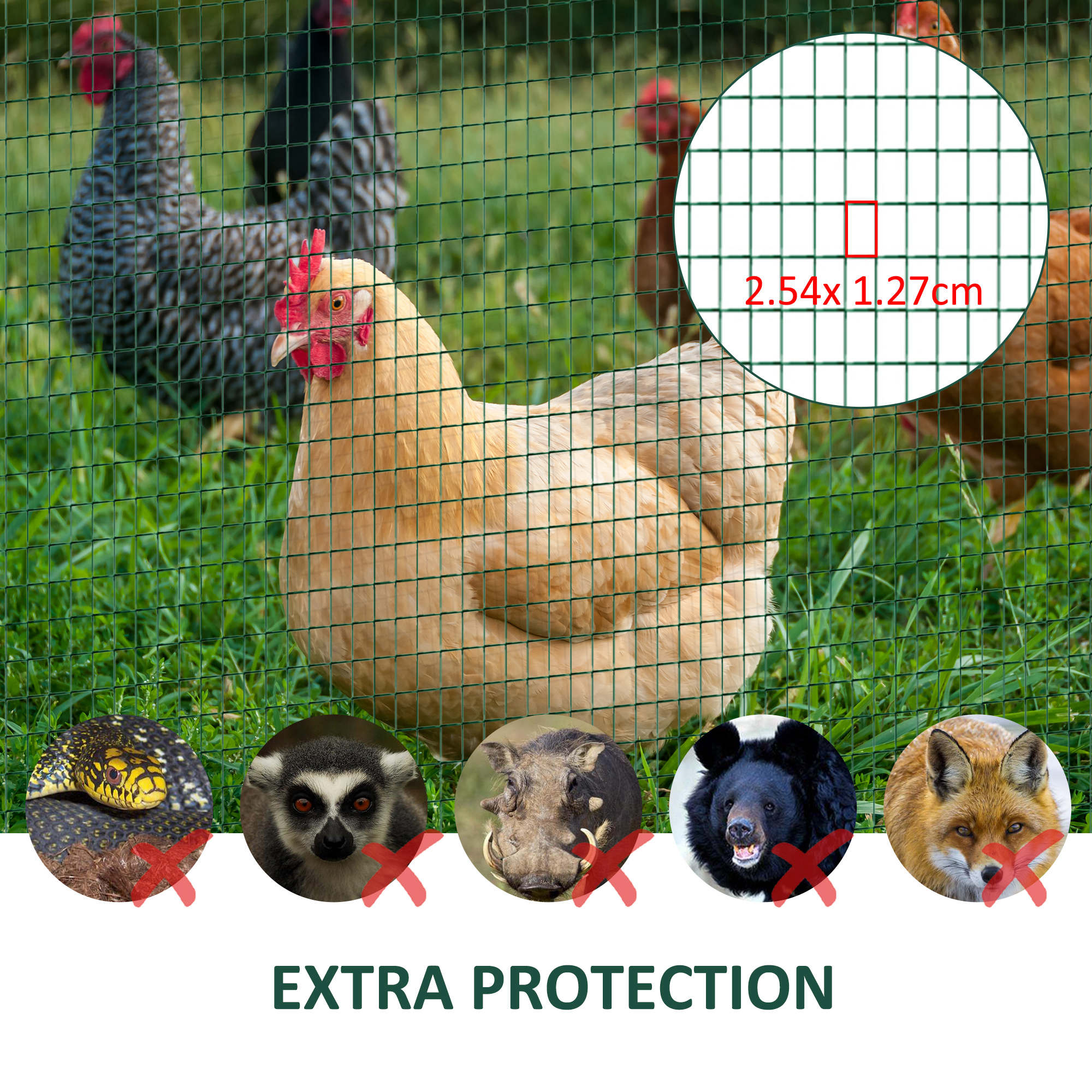 Malla de Alambre Galvanizado para Cages de Pollos, Conejos y Jardín con Recubrimiento PVC — imagen 8