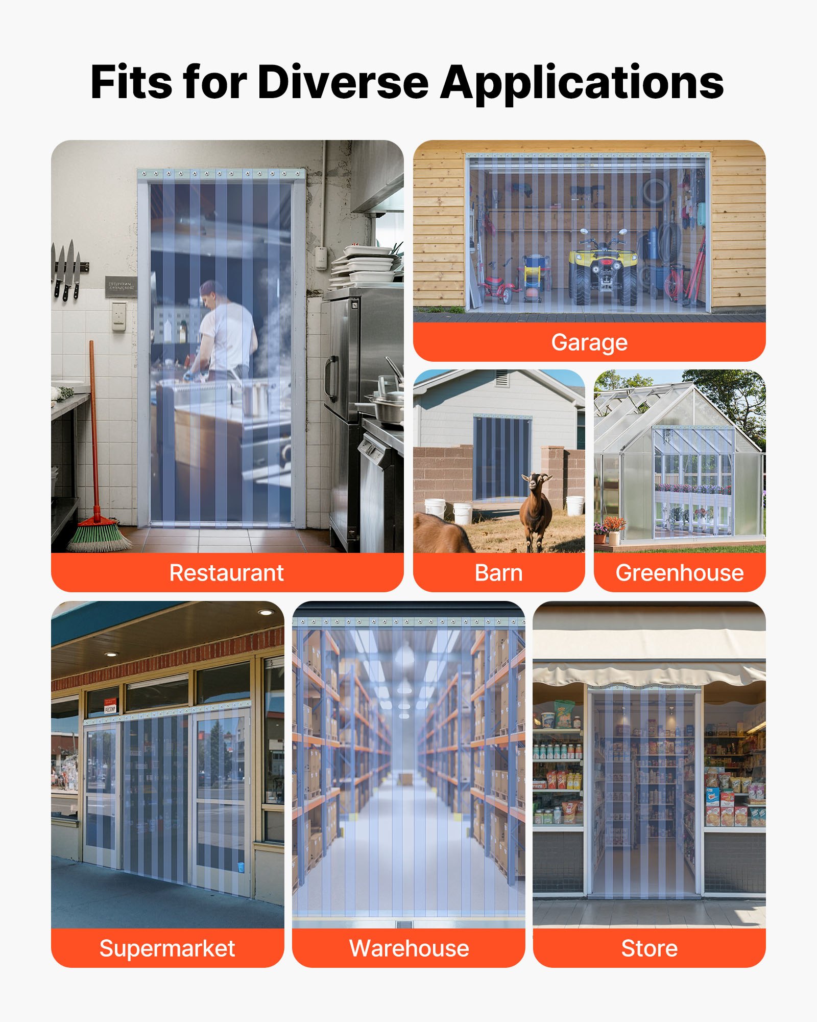 Clear PVC Strip Curtain, 150 Ft Length X 8 In Width, Plastic Door Strip Bulk Roll, Walk In Freezer Cooler Curtain Strips For Doorways Of Supermarket, Garage, Warehouse, Barn, Pet Animal House — image 4