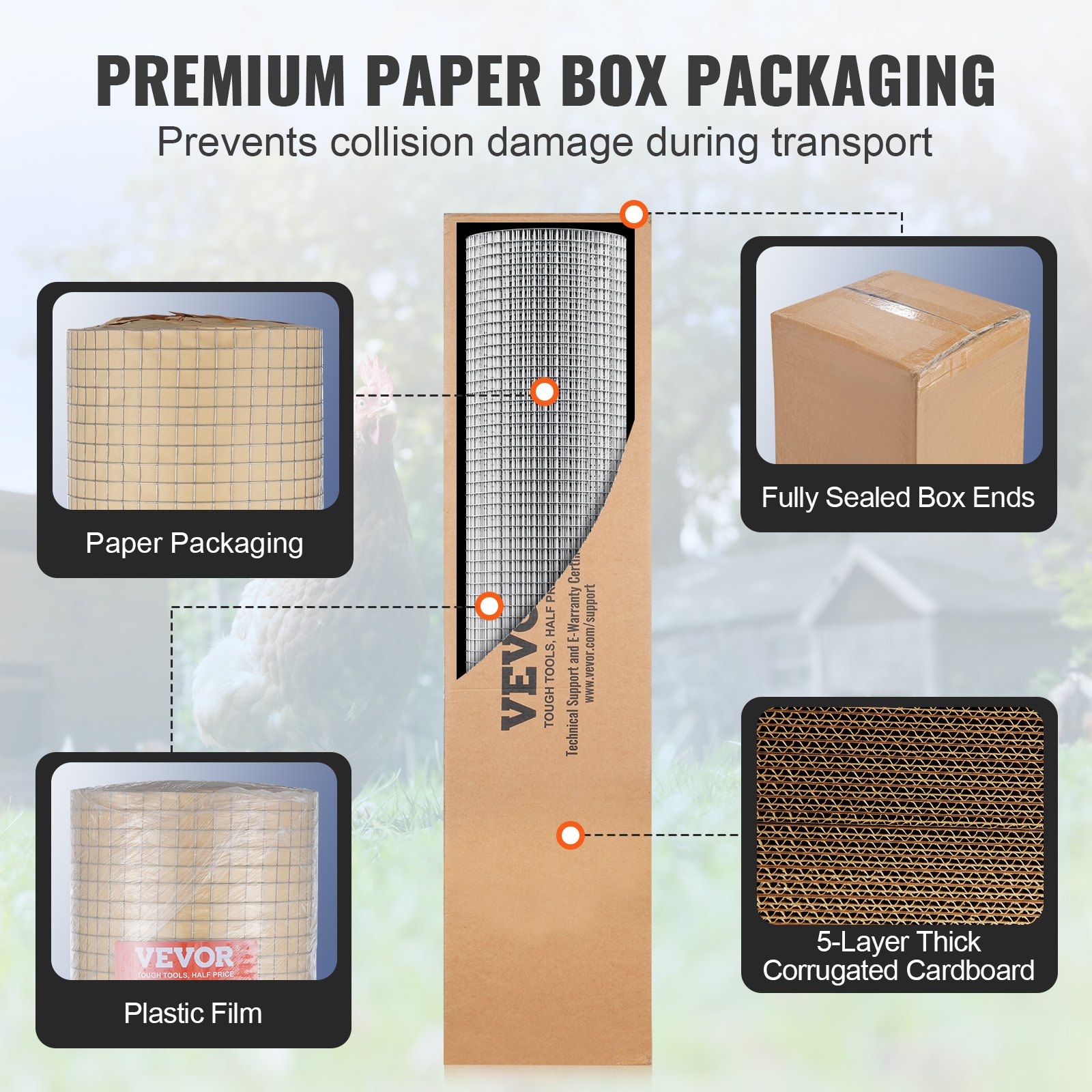 Hardware Cloth, 1 2 Inch 36in X 50 Ft 19 Gauge, Hot Dipped Galvanized Wire Mesh Roll, Chicken Wire Fencing, Wire Mesh For Rabbit Cages, Garden, Small Rodents — imagen 5