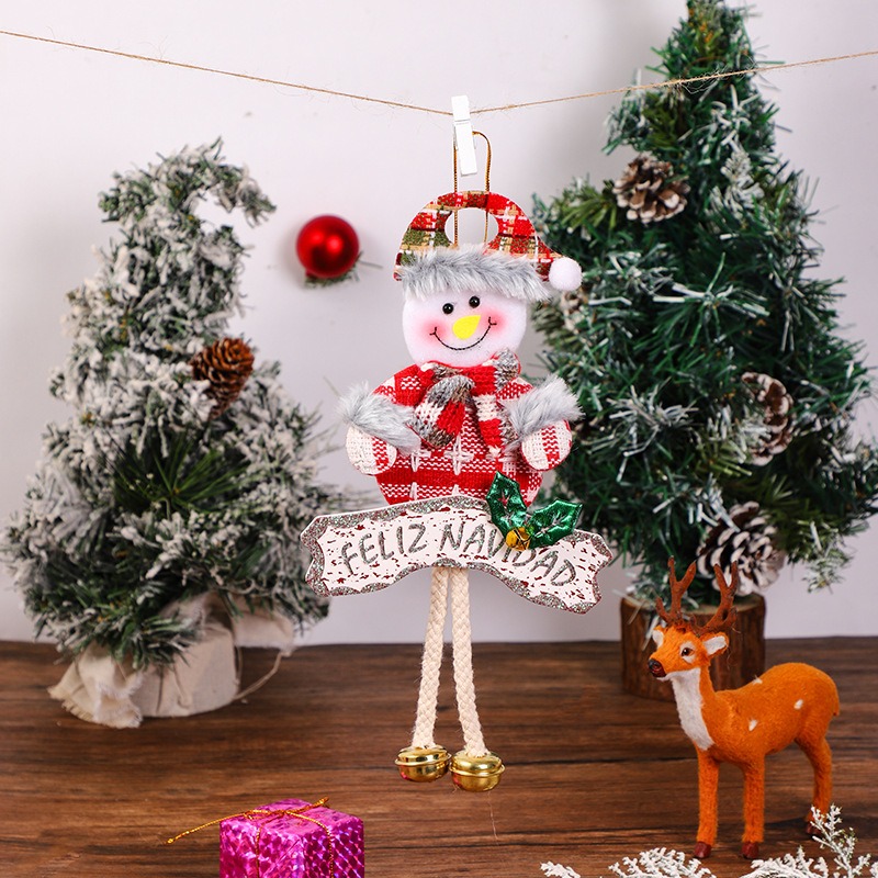 Old Man Snowman Deer Shopping Mall Hotel Window Bell Pendant Christmas Tree Small Pendant — image 3