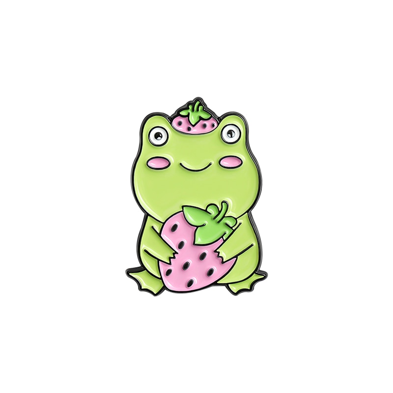 Quack Enamel Pin Custom Frog Lotus Leaf Brooches Bag Lapel Pin Cartoon Animal Badge Jewelry Gift for Kids Friends — image 10