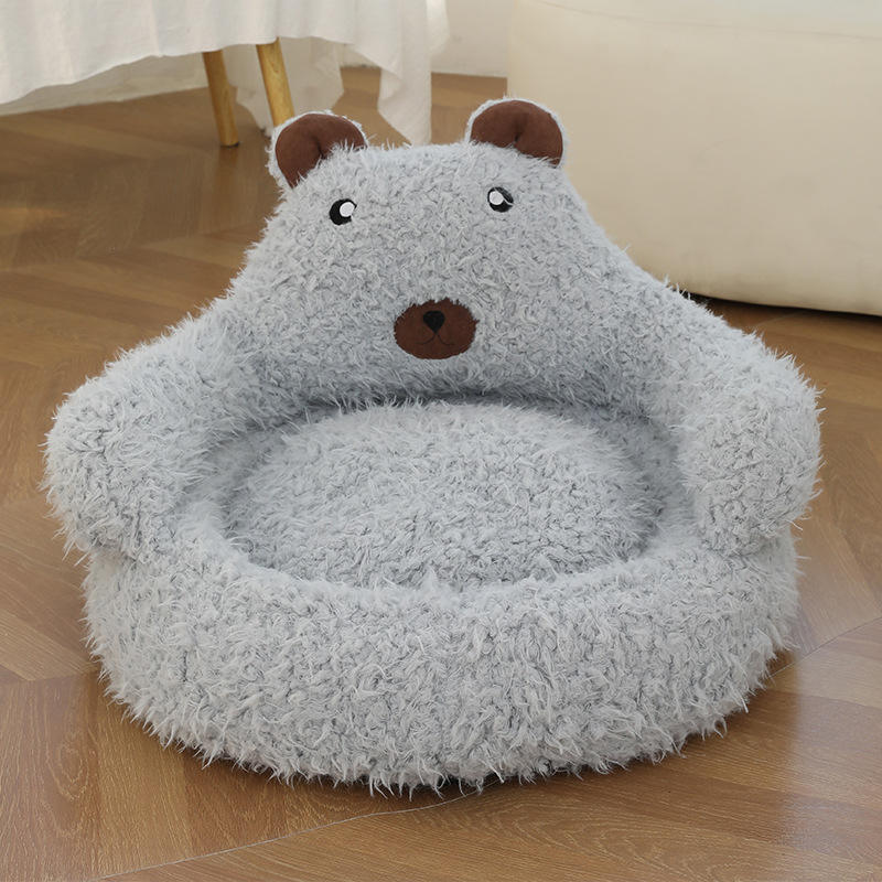 New Winter Cute Alpaca Cat Bed House Nest Warm Comfortable Pet Products Bottom Non-slip Bed For Dog Bed Pet Mats Pads — image 5