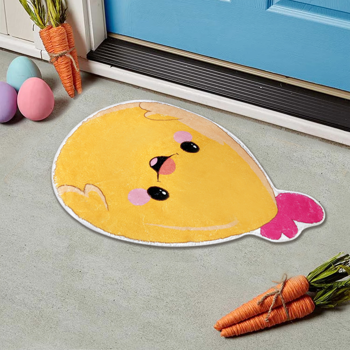Manta de Baño para Pollos 24x15 Pulgadas Bienvenida Primavera Alfombrita Corte Non-Slip Lavable para Baño, Dormitorio o Salón Decoración de Baño para Pascua Día de la Madre Fiesta Cumpleaños Regalo — imagen 3