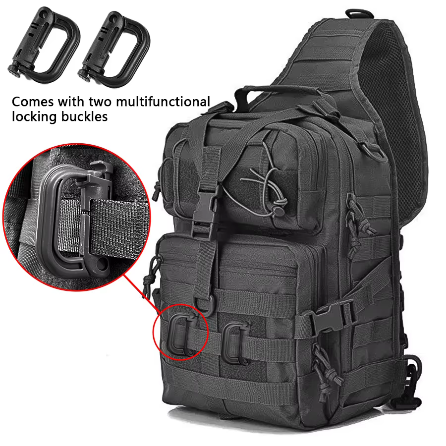 Bolsa de Hombro Único para Entrenamiento Al Aire Libre Gran Tamaño Bolsillo de Pecho Impermeable Tela de Lino Oxford Camuflaje Fotografía Bolsa Cruzada — imagen 2