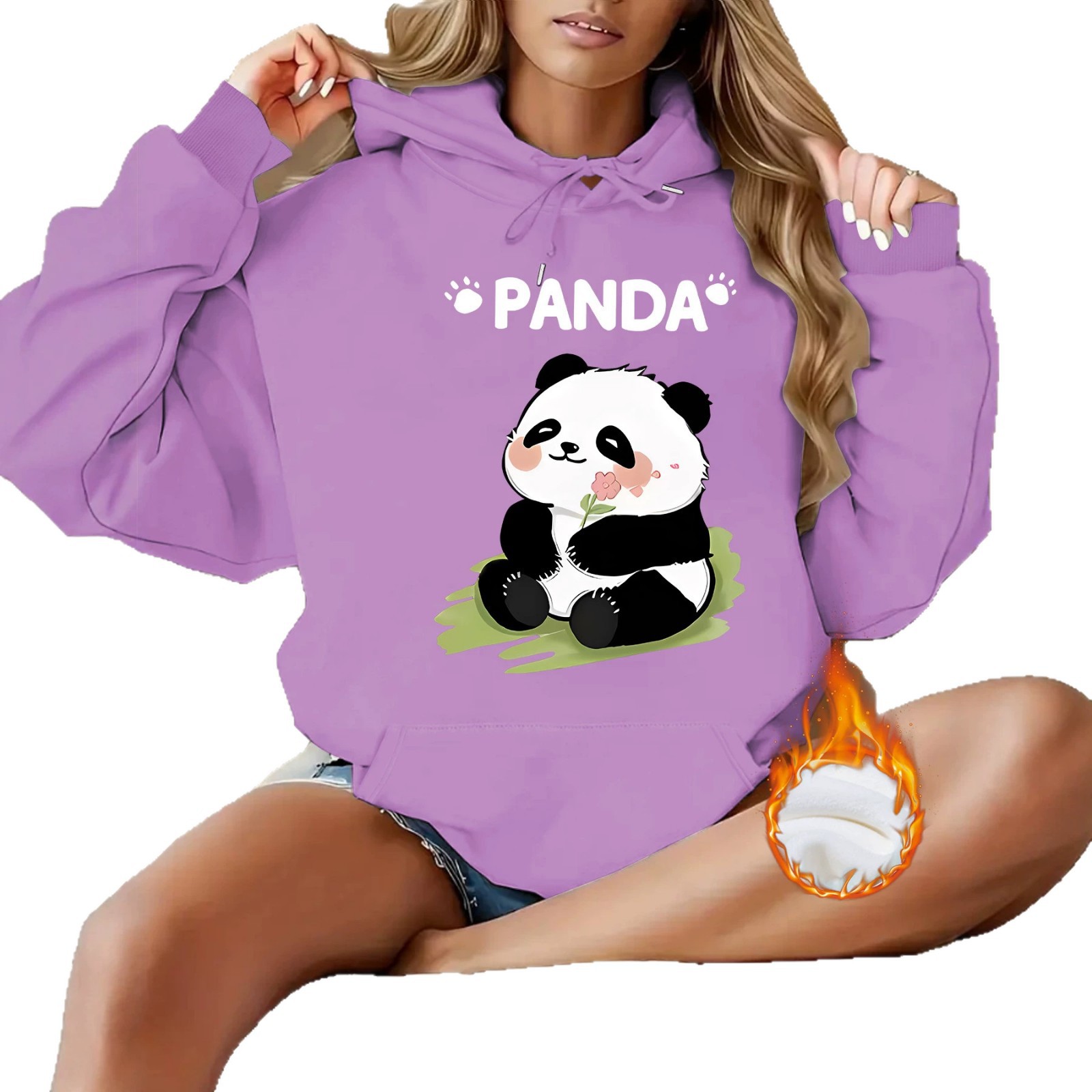 Top hoodie cartoon panda pattern — image 2
