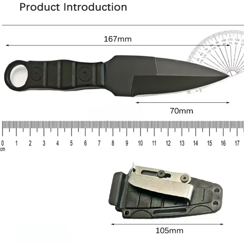 Outdoor Camping Adventure Mini Straight Knife, edc Portable Survival Knife with K Sheath, High Hardness。 — image 4
