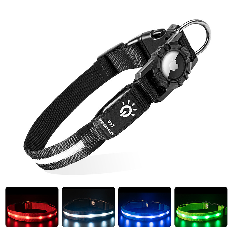 Collar para mascotas compatible con localizador Airtag, resistente al agua IPX7, recargable, collar luminoso para perros — imagen 6