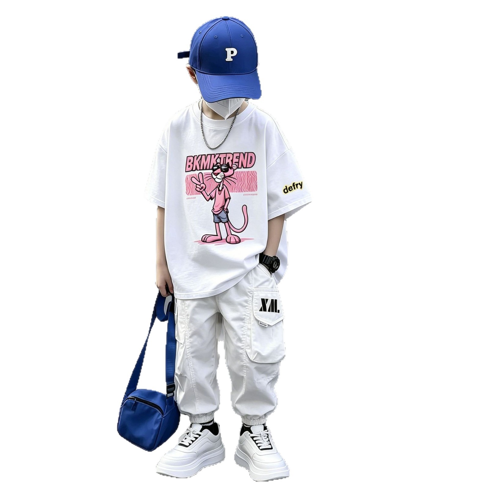 Boy's Short Sleeve T-Shirt Pink Panther Stylish Casual Top — image 1