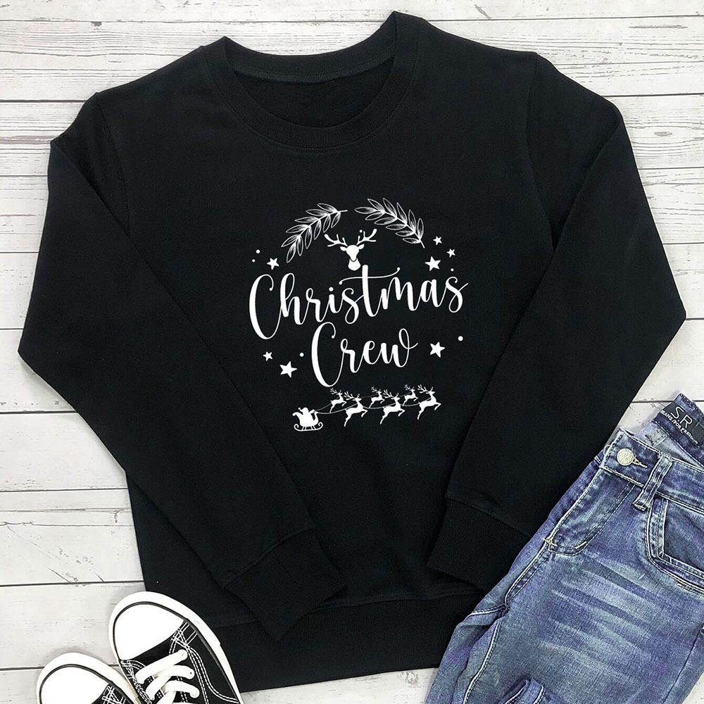 Christmas reindeer print hoodie with letters — image 3