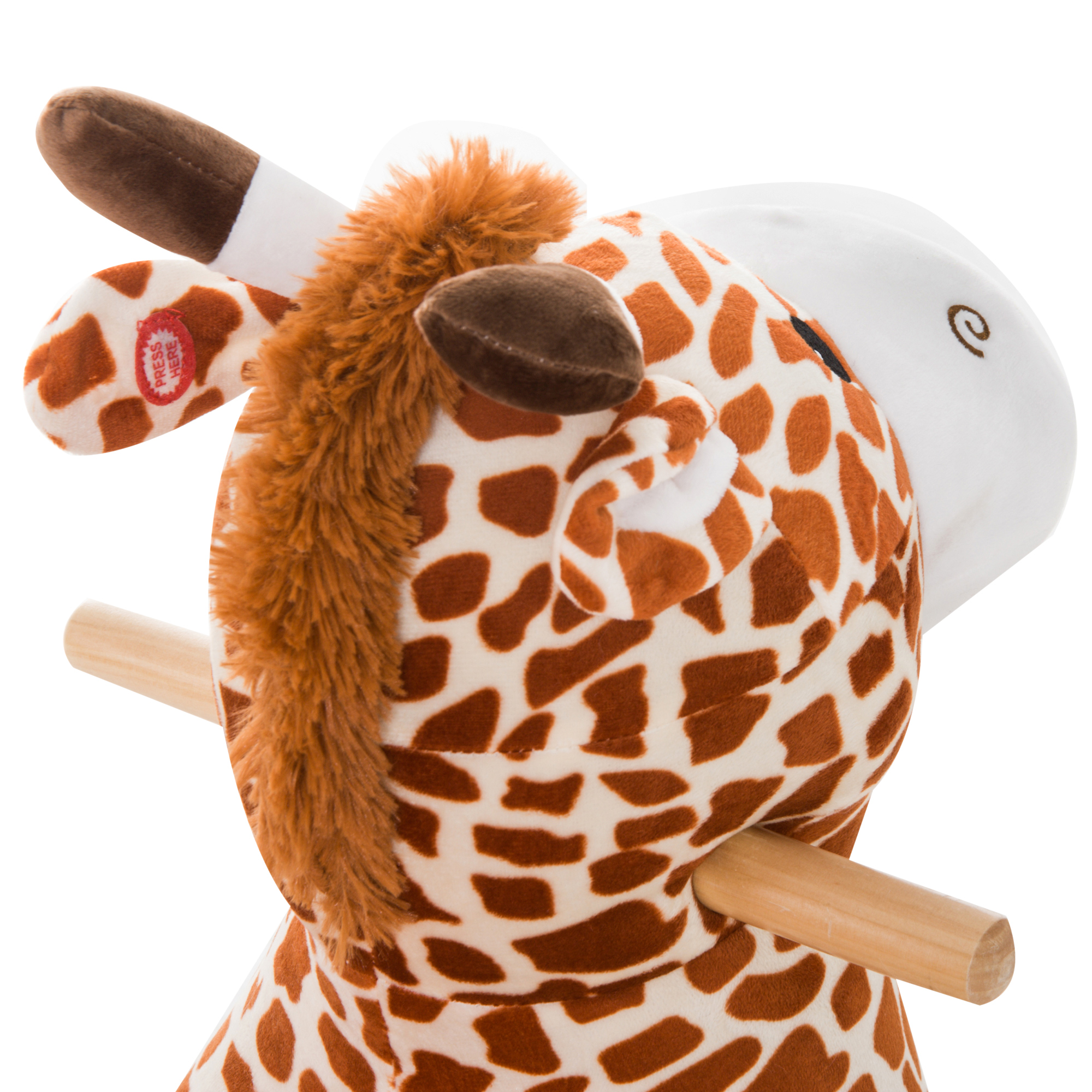 Caballo de Roca de Plush para Niños en Estilo Girafa con Sonido Marrón — imagen 5