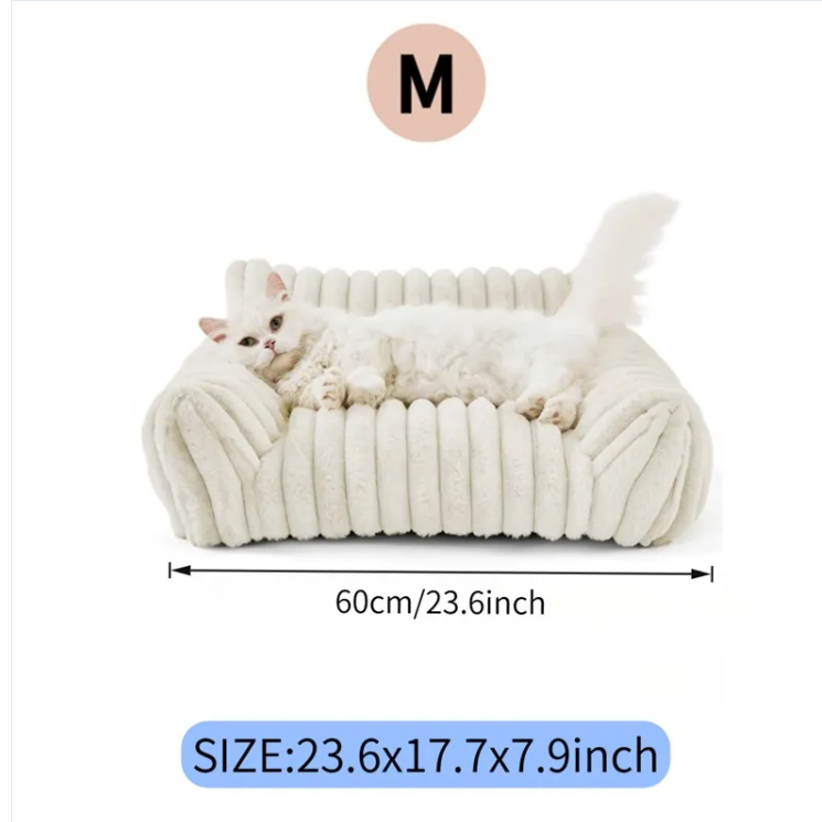 Cama Sofá para Gatos Adorables - Colchones de Pelo Suave con Forro Limpiable y Removible, Cunas de Gatos Fofos para Hogares Modernos — imagen 5